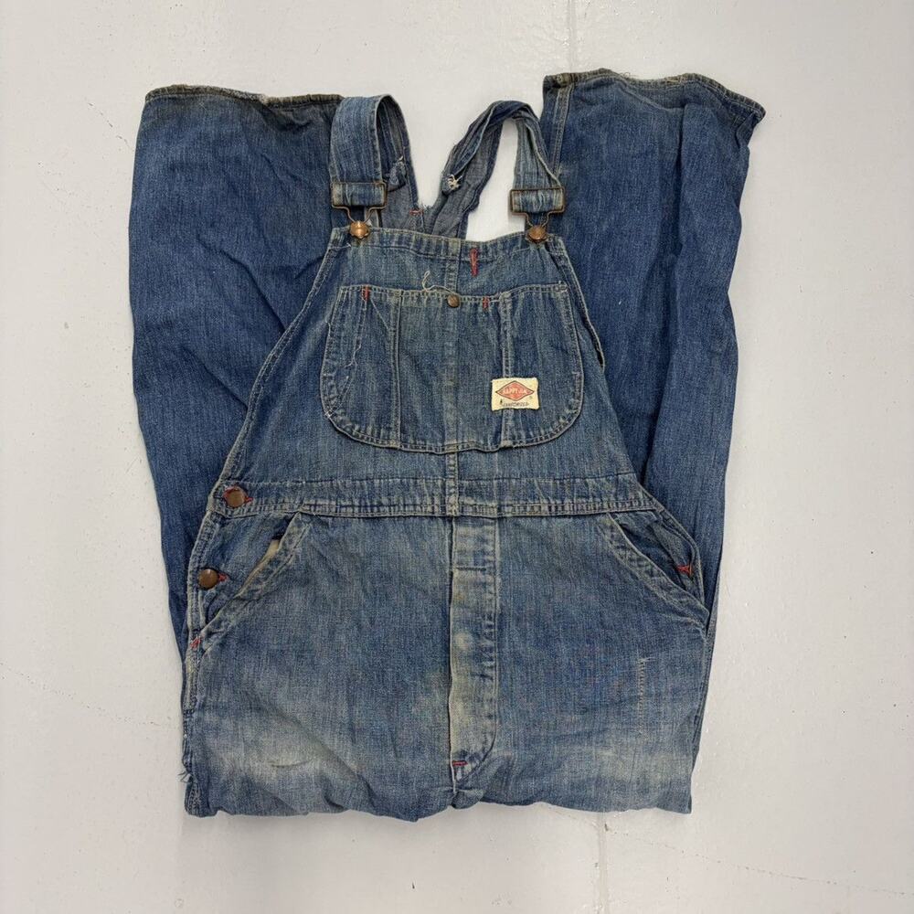 Vintage 50s Happy-Jim Sanforized Denim Overalls 36x30